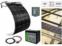 revolt Solaranlagen-Set: MPPT-Laderegler, 100-W-Solarmodul und LiFePo4-Akku; Solarpanels Solarpanels 