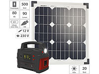 revolt Powerstation & Solar-Generator mit 20-W-Solarpanel, 420 Wh, bis 600 W; Solarpanels, Solarpanels faltbar Solarpanels, Solarpanels faltbar 