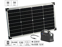 revolt Solar-Strom-Set mit Generator-Powerbank & 60-Watt-Solarpanel, 97 Wh; Solarpanels, Solarpanels faltbar 