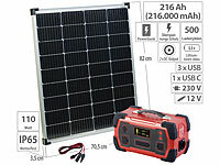 revolt Powerstation & Solar-Generator mit mobilem 110-Watt-Solarpanel, 800 Wh; Solarpanels, Solarpanels faltbar Solarpanels, Solarpanels faltbar 
