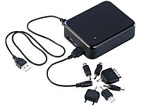 revolt 6.000 mAh Universal-Powerbank mit 2x USB-Ladeports; USB-Powerbanks 
