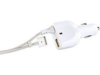 revolt Kfz-Netzteil für MacBook mit 85 W (Pro bis 2012, Air bis 2011); Kfz-USB-Netzteile für 12/24-Volt-Anschluss 