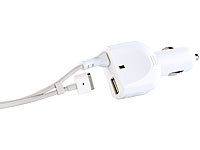 revolt Kfz-Netzteil für Apple MacBook Air ab 2012/Pro mit Retina 60 W; Kfz-USB-Netzteile für 12/24-Volt-Anschluss 