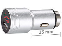 revolt Kfz-USB-Ladegerät mit Display, Metall-Gehäuse, QC 2.0, 12/24 V, 2,4 A