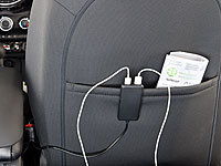 revolt Kfz-USB-Ladegerät für Vorder-/Rücksitz, 2+2-Port, 12/24 V, 36 W, 7,2 A; Mehrfach-USB-Netzteile für Steckdose 