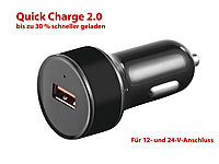revolt Kfz-USB-Ladegerät mit Quick Charge 2.0, für 12 & 24 Volt, 2,1 Ampere; Kfz-USB-Netzteile für 12/24-Volt-Anschluss Kfz-USB-Netzteile für 12/24-Volt-Anschluss 