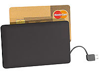 revolt Ultra-Slim-Powerbank im Kreditkarten-Format, 2000 mAh, Micro-USB-Kabel; USB-Solar-Powerbanks USB-Solar-Powerbanks 