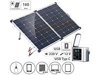 revolt Powerstation & Solar-Generator mit mobilem 160-W-Solar-Panel, 333 Wh; Solarpanels, Solarpanels faltbar Solarpanels, Solarpanels faltbar 