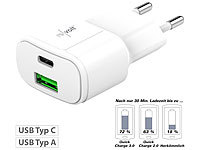revolt Ultrakompaktes USB & Notebook-Netzteil, USB-C & -A, QC, PD, 30W, weiß