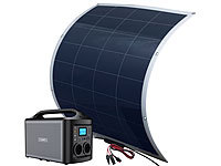 revolt Powerstation & Solar-Generator, Solarpanel, 561,6 Wh, 2x 230 V, 500 W; Solarpanels faltbar, Solaranlagen-Set: Mikro-Inverter mit MPPT-Regler und Solarpanel 
