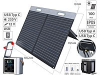 revolt Powerstation & Solar-Generator, 100-W-ETFE-Solarpanel, 333 Wh, 300 W; Solarpanels, Solarpanels faltbar Solarpanels, Solarpanels faltbar 