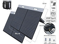 revolt 2er-Set Falt-Solarpanele, 2 monokristalline Zellen, USB-C, ETFE, 100 W; Solarpanels Solarpanels Solarpanels Solarpanels 