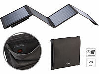 revolt 28-Watt-Solar-Ladegerät mit 2 USB-Anschlüssen (5V/4,8A), faltbar, IPX4; Solarpanels Solarpanels Solarpanels Solarpanels 