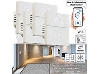 revolt 4er-Set WLAN-Fußbodenheizung-Thermostate mit App, weiß; Programmierbare Heizkörperthermostate mit Bluetooth Programmierbare Heizkörperthermostate mit Bluetooth 