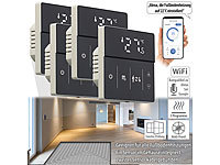 revolt 4er-Set WLAN-Fußbodenheizung-Thermostate mit App, schwarz; Programmierbare Heizkörperthermostate mit Bluetooth Programmierbare Heizkörperthermostate mit Bluetooth 