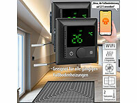 revolt 2er-Set WLAN-Fußbodenheizungs-Thermostat mit Sprachsteuerung, schwarz