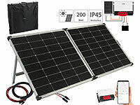 revolt Solarstrom-Set: MPPT-Laderegler mit 240-Watt-Solarmodul, bis 20 A, App; Solarpanels, Solarpanels faltbar Solarpanels, Solarpanels faltbar 