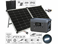 revolt Powerstation & Solar-Generator mit 240-W-Solarpanel, 1.920 Wh, 2.400 W; Solarpanels, Solarpanels faltbar Solarpanels, Solarpanels faltbar 