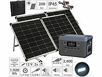 revolt Powerstation & Solar-Generator, 2x 240-W-Solarpanel, 1.920 Wh, 2.400 W; Solarpanels, Solarpanels faltbar Solarpanels, Solarpanels faltbar 