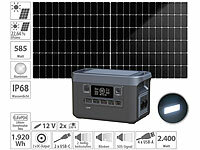 revolt Powerstation & Solar-Generator mit 550-W-Solarpanel, 1.920 Wh, 2.400 W; Solarpanels, Solarpanels faltbar Solarpanels, Solarpanels faltbar 