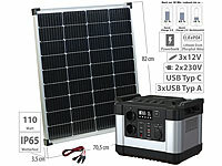 revolt Powerstation & Solar-Generator mit 110-W-Solarpanel, 1.120 Wh, 1.000 W