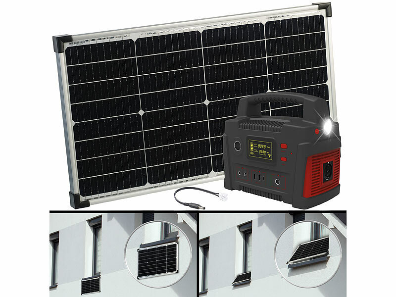 ; 2in1-Solar-Generatoren & Powerbanks, mit externer Solarzelle 