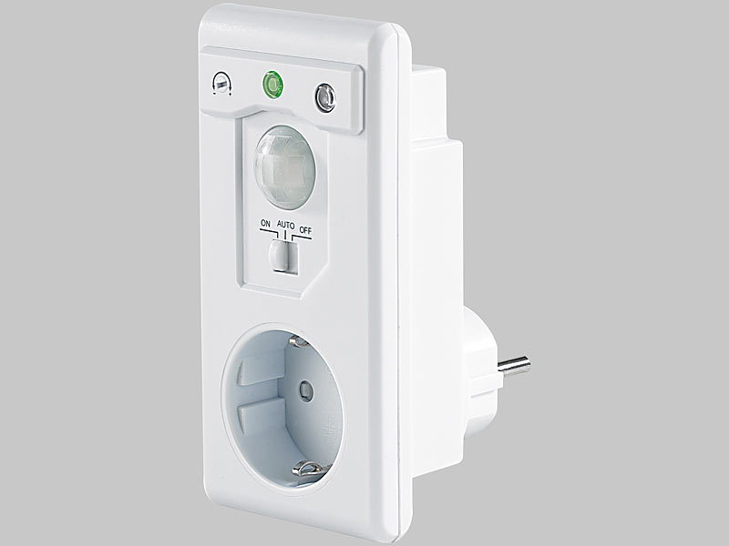 revolt Energiespar-Steckdose "Premium" mit PIR-Bewegungssensor; Bewegungsmelder 230V 