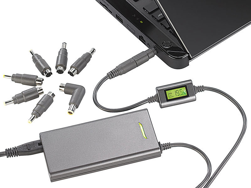 Revolt Flaches Universal Notebook Netzteil 70 Watt Mit Usb Ladeport