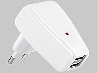 revolt 2-fach-USB-Netzteil für die Reise mit 2100mA  (f. iPad usw.); KFZ USB Netzteil KFZ USB Netzteil 