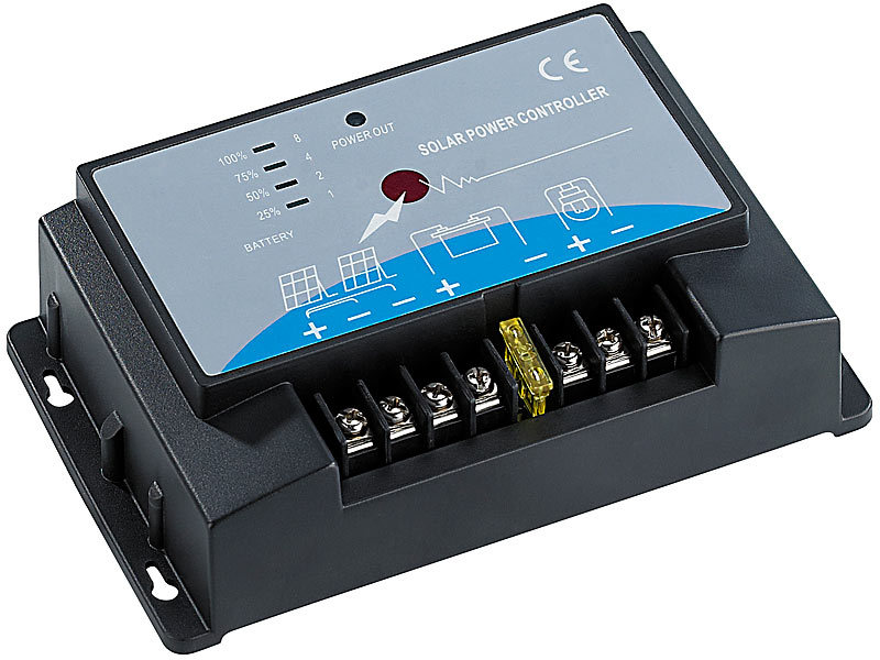 revolt Solarregler: Solar-Laderegler für 12/24-V-Akkus, PWM