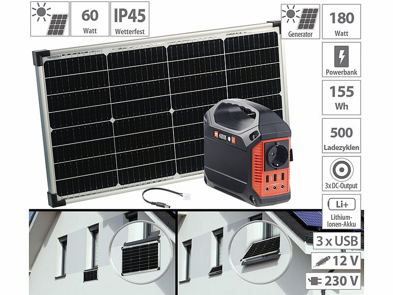 ; Solarpanels faltbar, Solaranlagen-Set: Mikro-Inverter mit MPPT-Regler und Solarpanel 