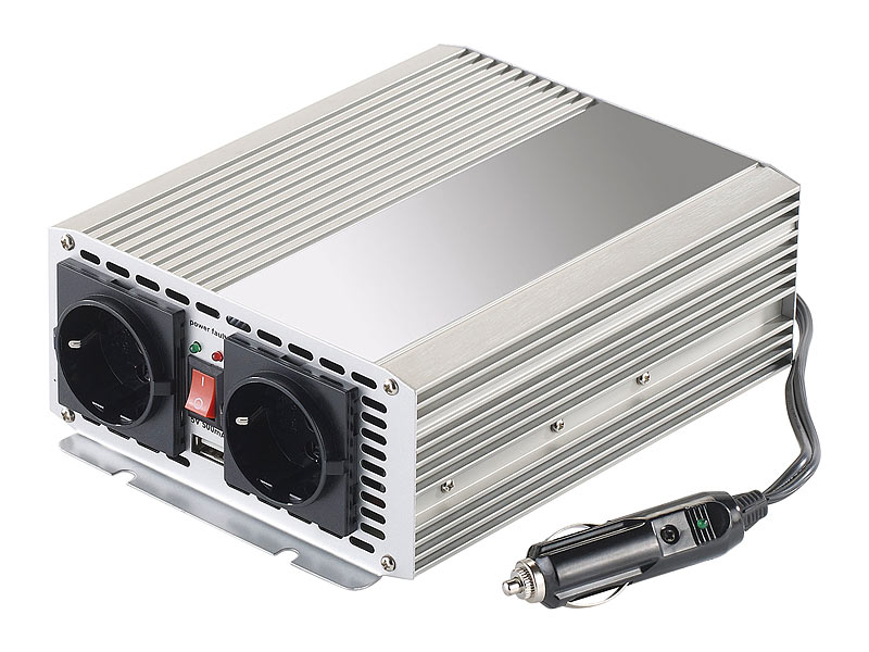 revolt Kfz-Spannungswandler 1000 W, 2x 230 V AC, 5 V USB, Peak 2000 W; Universal Notebook-Netzteil Universal Notebook-Netzteil Universal Notebook-Netzteil 