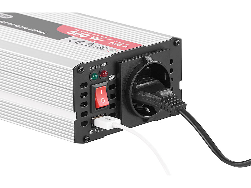 revolt Sinus Wechselrichter: 12-V-Wechselrichter auf 230 Volt, USB