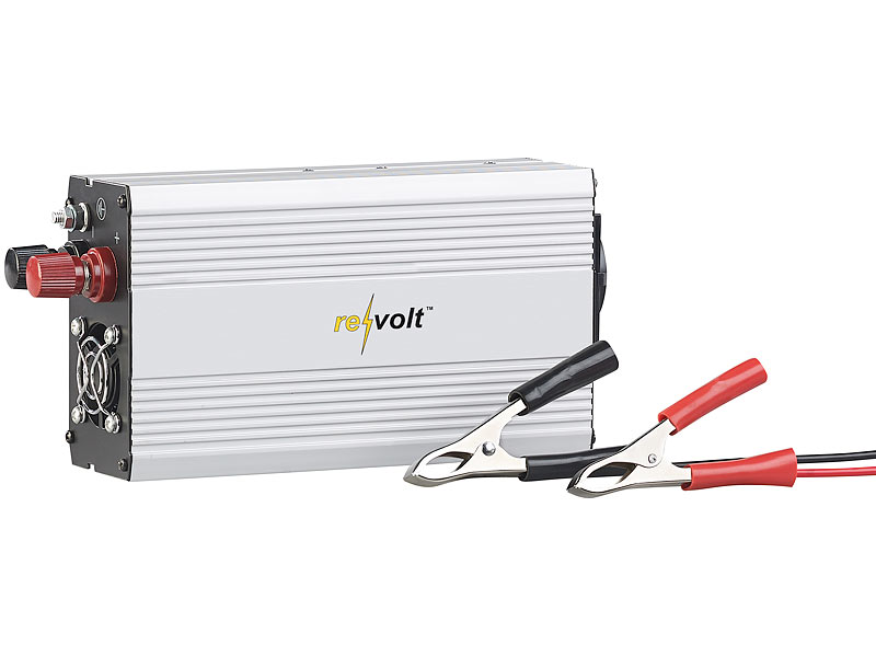 revolt Kfz-Sinus-Spannungswandler 12 Volt auf 230 Volt, USB-Ladeport, 300 W