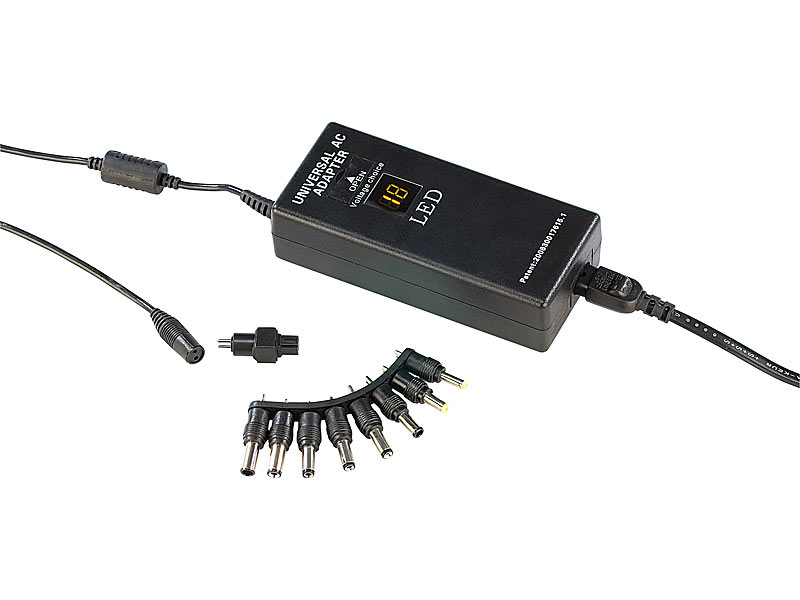 revolt Universal-Notebook-Netzteil 90Watt mit Digitalanzeige und USB; KFZ USB Netzteil, KFZ Zigarettenanzünder Verteiler KFZ USB Netzteil, KFZ Zigarettenanzünder Verteiler 