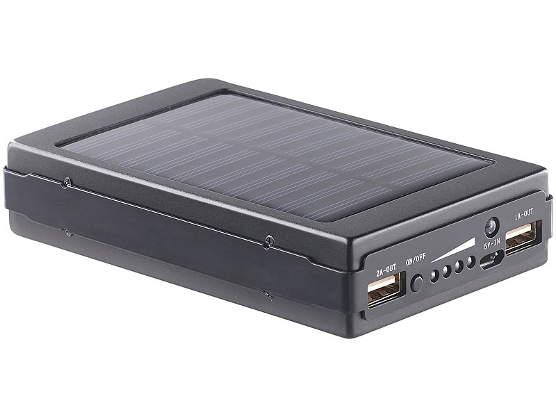 ; USB-Solar-Powerbanks, 2in1-Hochleistungsakkus & Solar-Konverter mit modifizierter Sinuswelle USB-Solar-Powerbanks, 2in1-Hochleistungsakkus & Solar-Konverter mit modifizierter Sinuswelle 