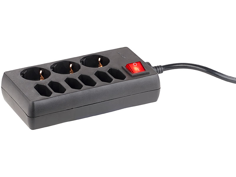 ; Steckdosenleisten einzeln schaltbar, Steckdosenleisten zur Eckmontage mit 2 USB-Ports und LED-Licht 
