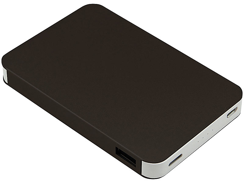 revolt Slim-Powerbank mit Alugehäuse, 5.000 mAh; USB Solar Powerbanks USB Solar Powerbanks USB Solar Powerbanks 