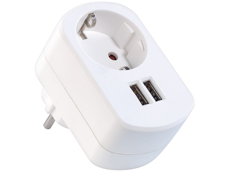 revolt Unterputzsteckdosen: 2in1-Unterputz-Steckdose mit 2-fach-USB-Netzteil,  2,1 Ampere (Steckdose mit 2 USB-Ports)