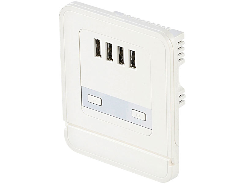 revolt Einbau-USB-Wandnetzteil mit 4 USB-Ports, 15 Watt