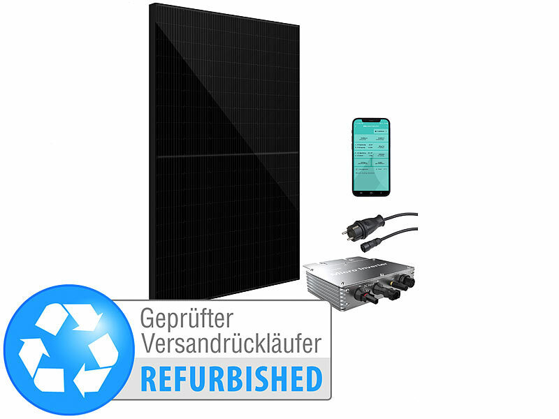 revolt 405W Balkon-Solaranlage f.d. Steckdose: WLAN-WR, Versandrückläufer