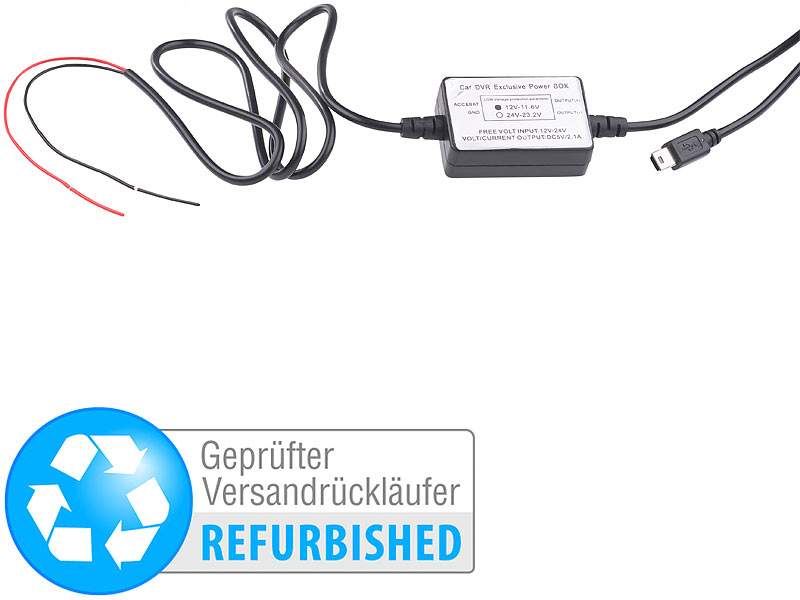 revolt Kfz-Dauerstrom-Adapter mit Mini-USB-Stecker, Versandrückläufer