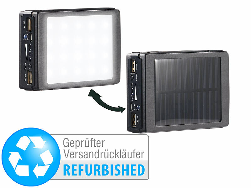 ; USB-Solar-Powerbanks, 2in1-Hochleistungsakkus & Solar-Konverter mit modifizierter Sinuswelle USB-Solar-Powerbanks, 2in1-Hochleistungsakkus & Solar-Konverter mit modifizierter Sinuswelle 