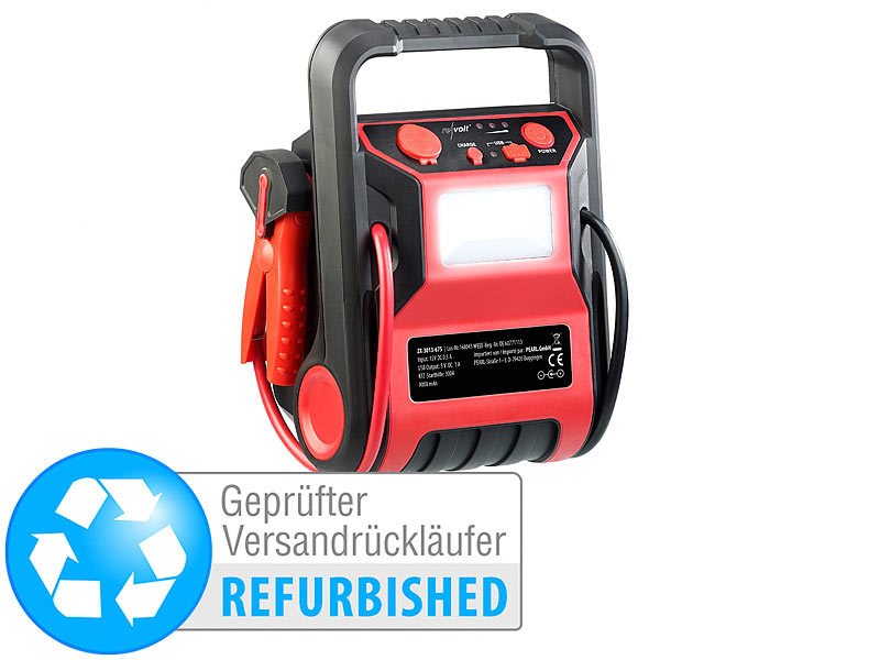 revolt Jump Starter: 5in1-Starthilfe für 12/24V & Powerbank, 230 V