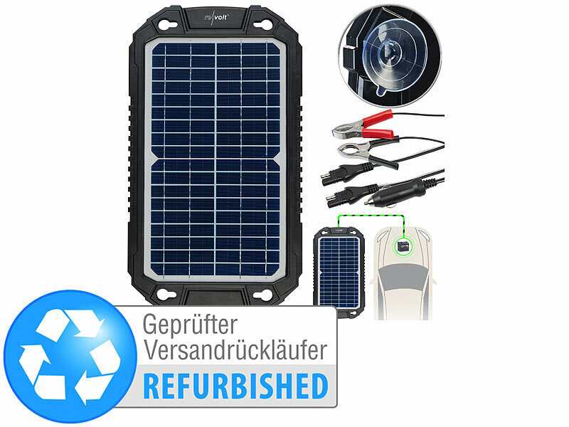 revolt Solar-Ladegerät für Auto-Batterien, Pkw, Wohnmobil