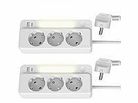 revolt Eck-Steckdosenleiste USB, Steckdosenleiste Dreiecksform; Steckdosenleisten einzeln schaltbar Steckdosenleisten einzeln schaltbar Steckdosenleisten einzeln schaltbar 