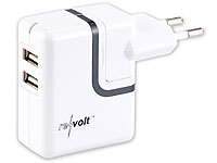 revolt 2-faches USB-Netzteil (10 W, 1 A) für iPod, iPhone, Smartphones; Kfz-USB-Netzteile für 12/24-Volt-Anschluss 