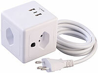 revolt Steckdosenleiste mit USB, Mehrfachstecker-Steckdosenleiste