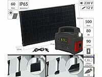 revolt Powerstation & Solar-Generator mit 60-W-Solarpanel, 420 Wh, 600 W; 2in1-Solar-Generatoren & Powerbanks, mit externer Solarzelle 