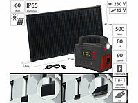 revolt Powerstation & Solar-Generator mit 60-W-Solarpanel, 420 Wh, 600 W; Solarpanels faltbar, Solaranlagen-Set: Mikro-Inverter mit MPPT-Regler und Solarpanel Solarpanels faltbar, Solaranlagen-Set: Mikro-Inverter mit MPPT-Regler und Solarpanel 